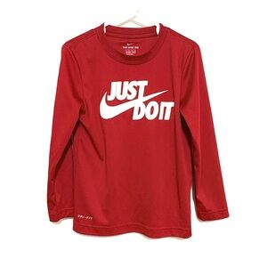 Nike Kids Red Long Sleeve Tee